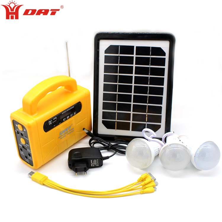 solar power light 10W Mini Solar Lighting systemkits with radio FM and MP3 Mobile charger