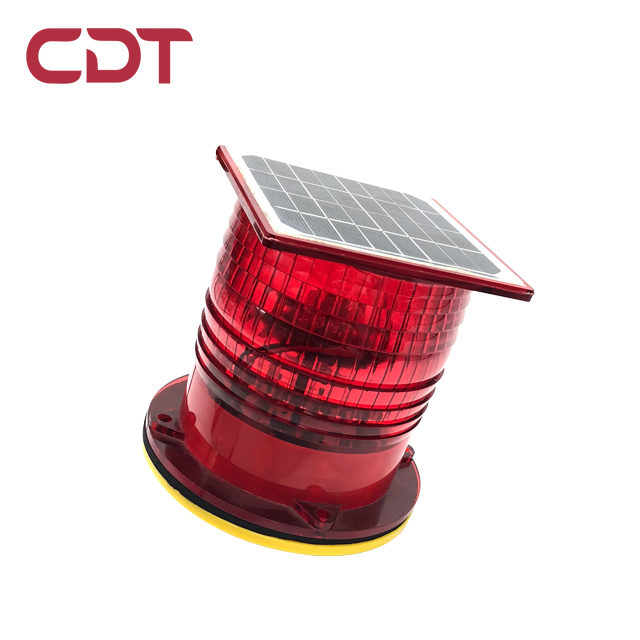 Solar powered aircraft warning lights, solar obstacle signal beacon