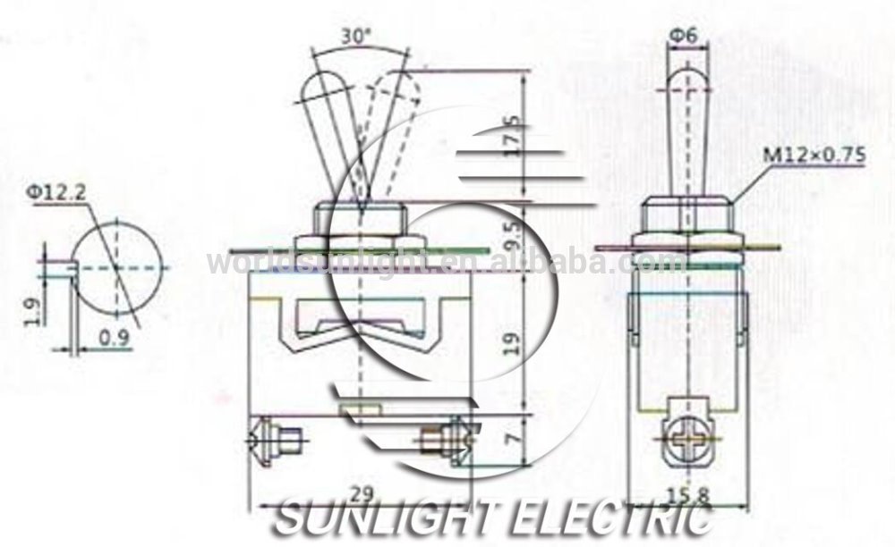 KN3(C)-101AA 20A 125VAC 15A 250VAC SPST 2P 2 screw terminals medium kn toggle switch