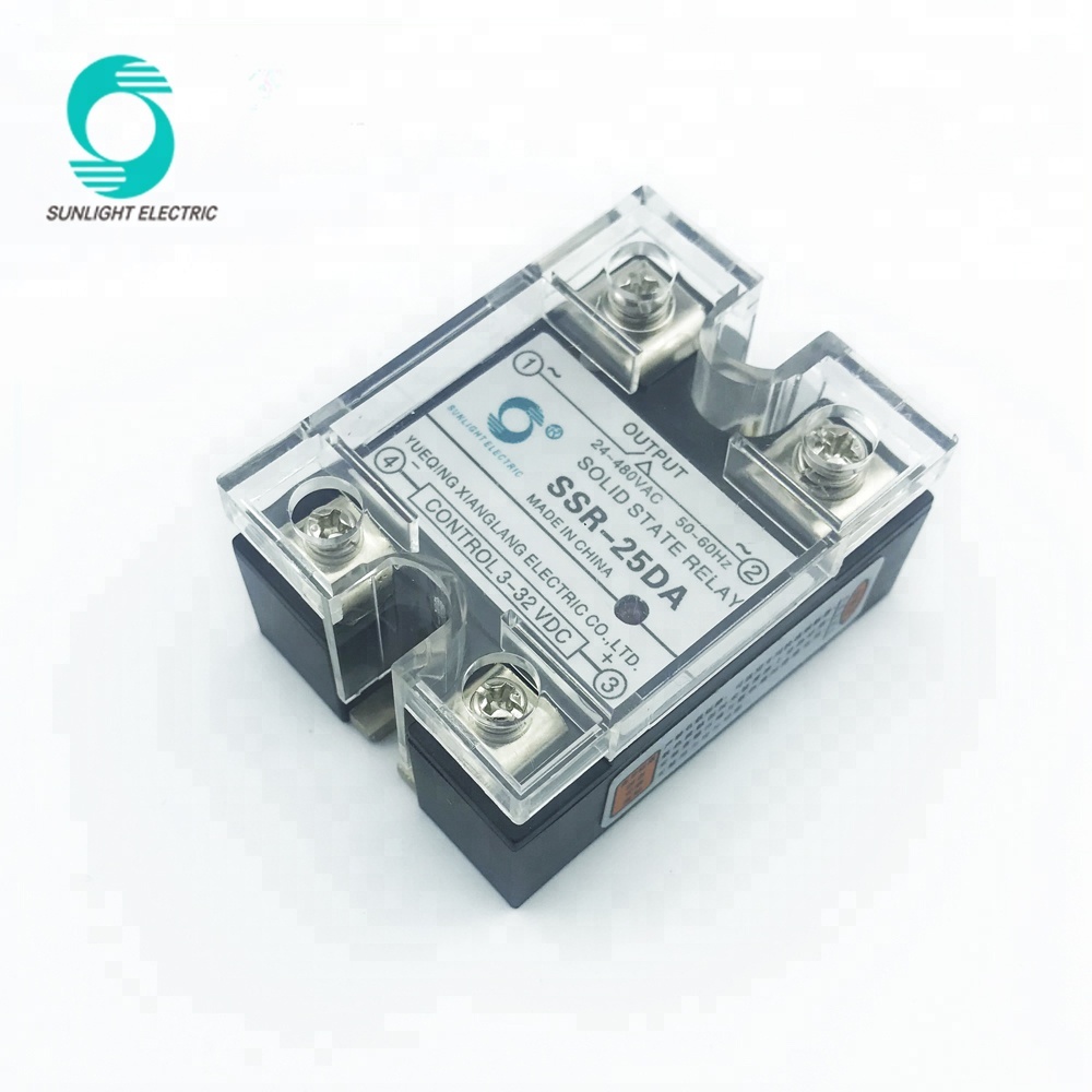 JGX-1D2425A SSR-25DA 25 amp control 3V-32VDC output 24V-240VAC single phase ssr relay solid state relay