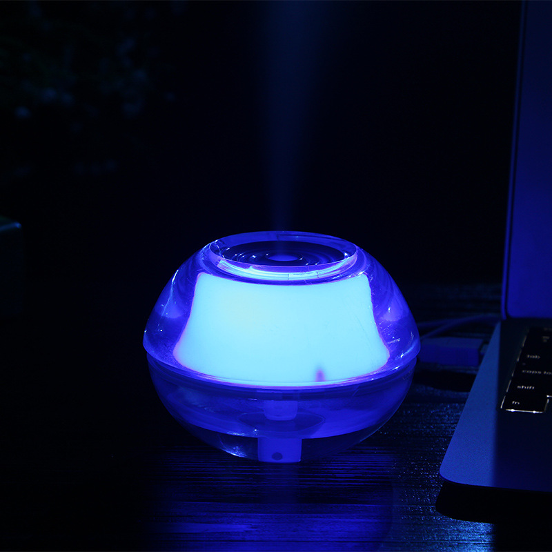 3 Colors Clear Crystal USB Air Ultrasonic Humidifier Fogger with Backlight Home Office Mini Aroma Diffuser
