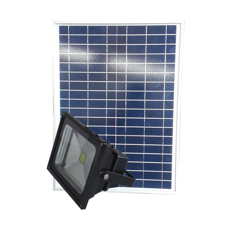 Integrated rechargeable solar panel flood light