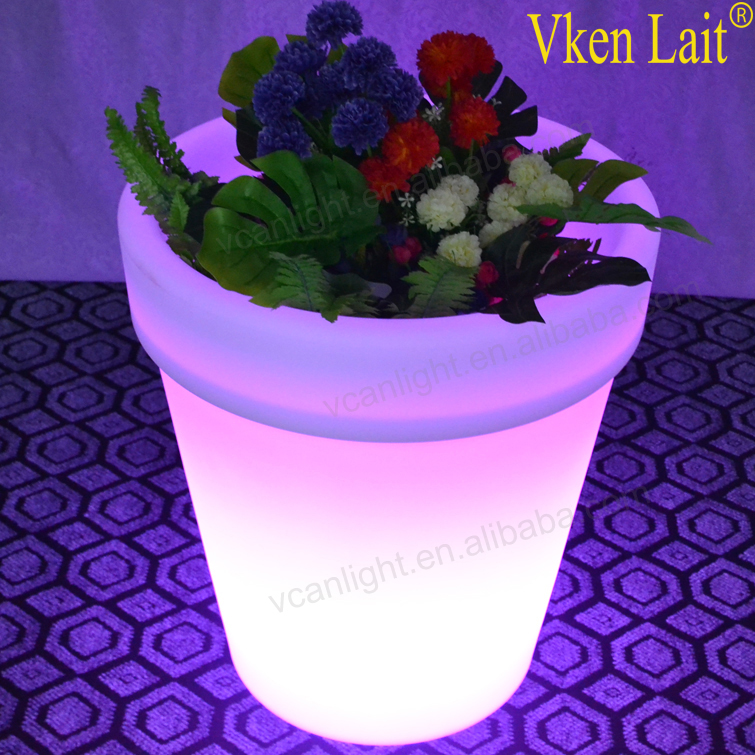 Rechargeable Round shape Plastic led Flowerpot