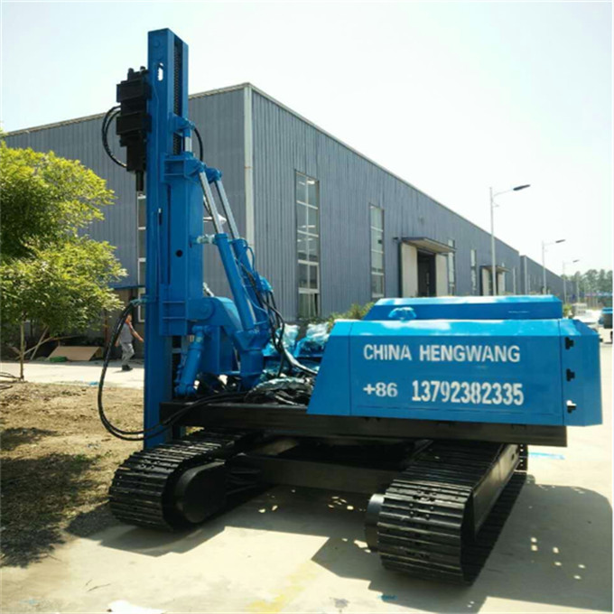 Concrete roadside barrier install fix pile driving machine