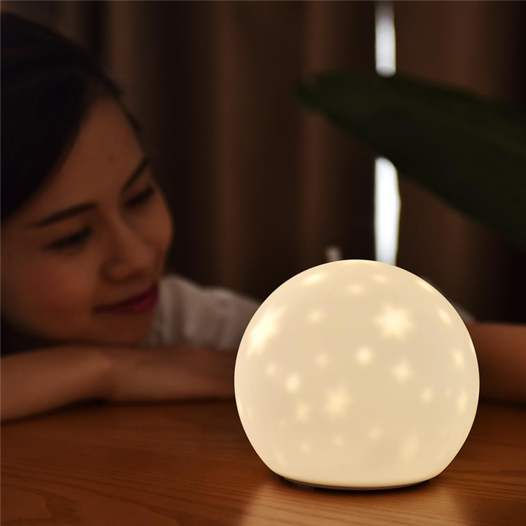 Rechargeable LED Night Light Starry Stars Sky Projector Lamp USB Silicone Touch Switch Moon Lamp Bedroom Lamp