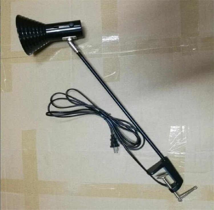 E27 Base Socket Bracket Exhibition Light holder 40cm long rod Clamp with 2 m US plug Power Cord