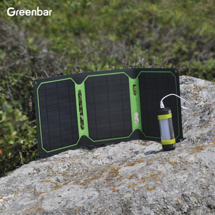 Greenbar provide low price 18W  USB cell phone use portable folding solar panel charger