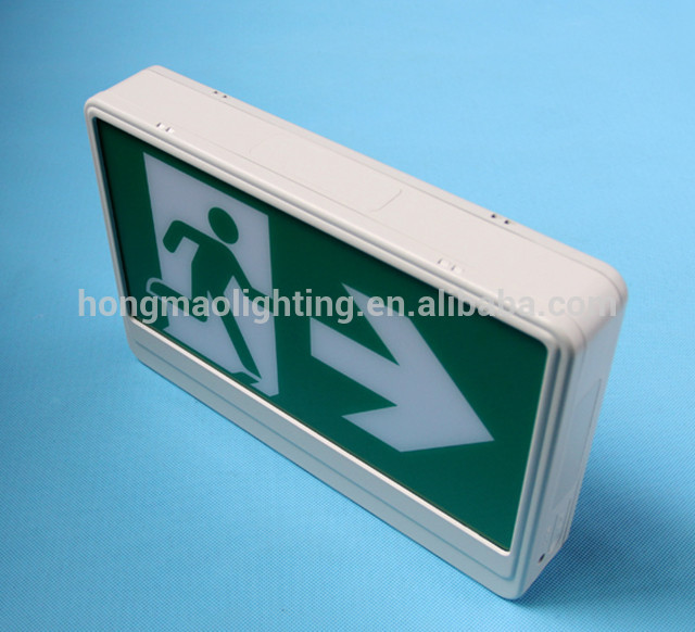 CE ROHS listed Fire Plastic Housing Double Heads Emergency LED Running Man Exit Sign with Green Board