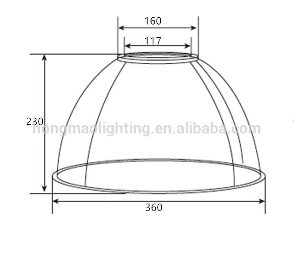 400w HID High Bay Light PC Reflector 14'' Acrylic Reflector