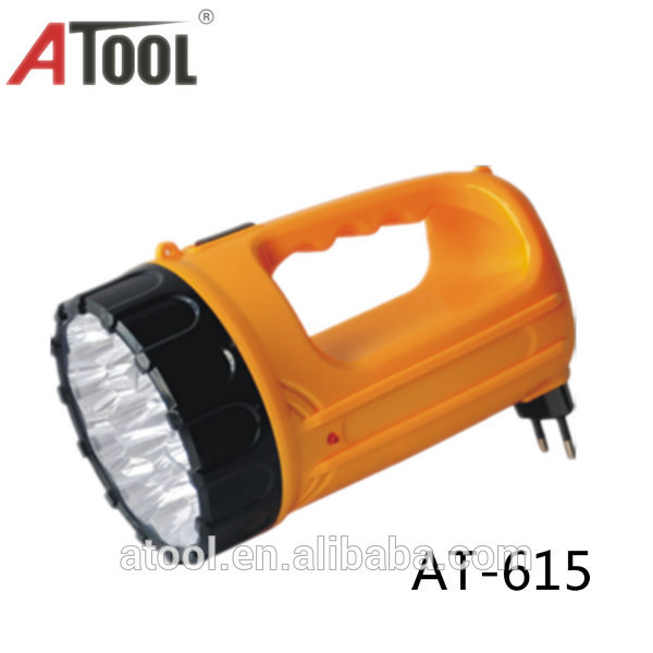 ATOOL Hot sell rechargeable torch 15 LED Brazil plug flashlight