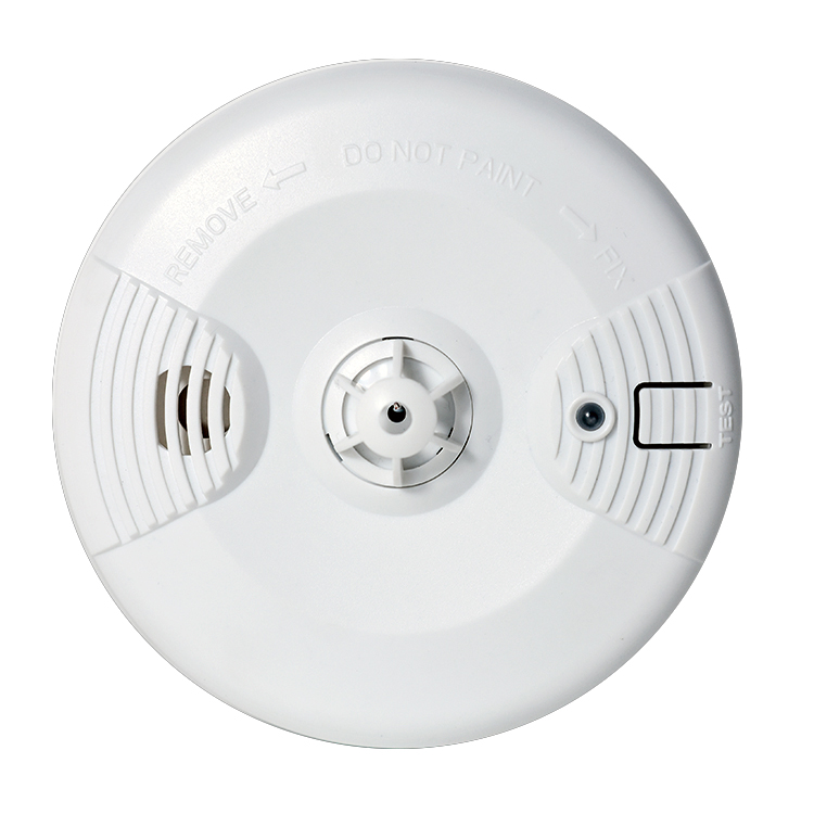 Led light and wall mounting smart standalone smoke and heat detector