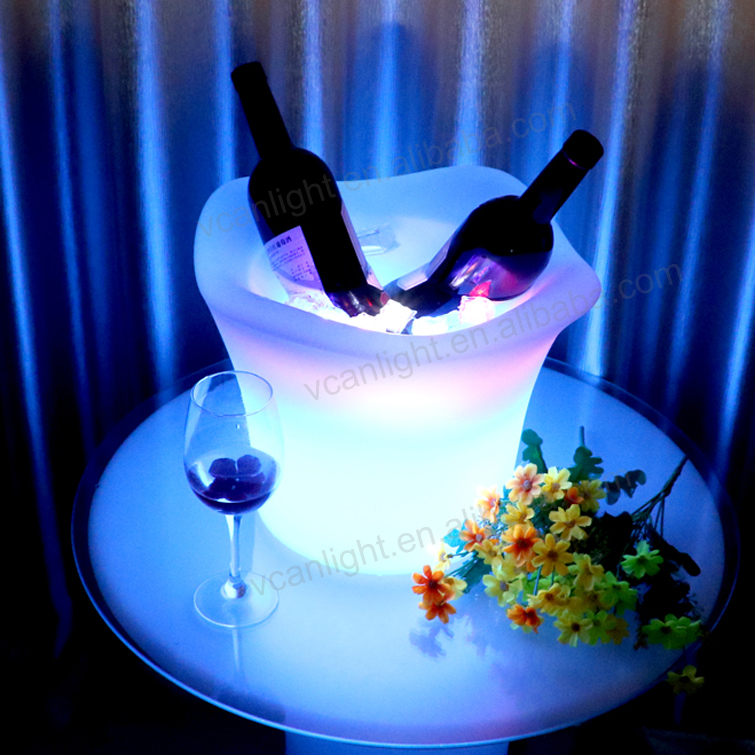 led light champagne ice bucket with stand