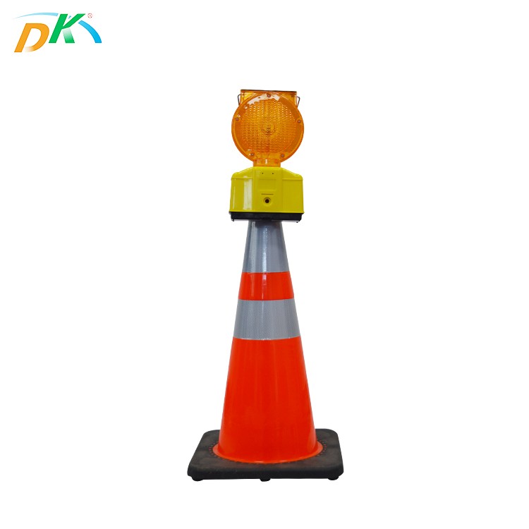 DK LED Solar Traffic Cone Warning Light LED Barricade Flares Warning Light