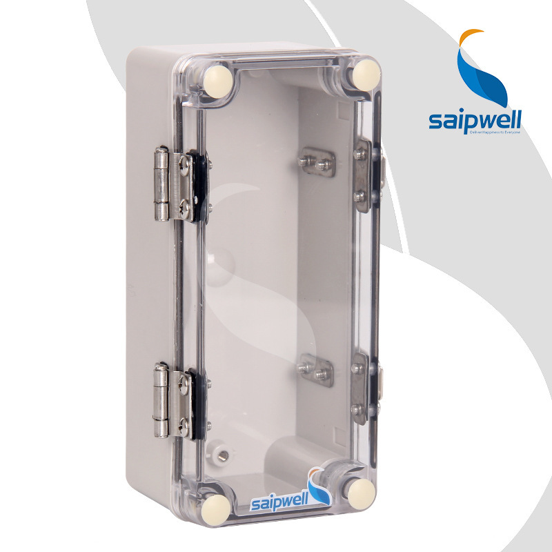 SAIPWELL Y IP66 DS-AGS-0813-1ABS Transparent Cover With Metal Clasp Outdoor Use Din Rail Terminal Enclosure