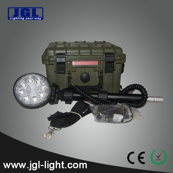 LED remote area lighting system PI67 waterproof JGL unique design rechargeable led emergency searchlight