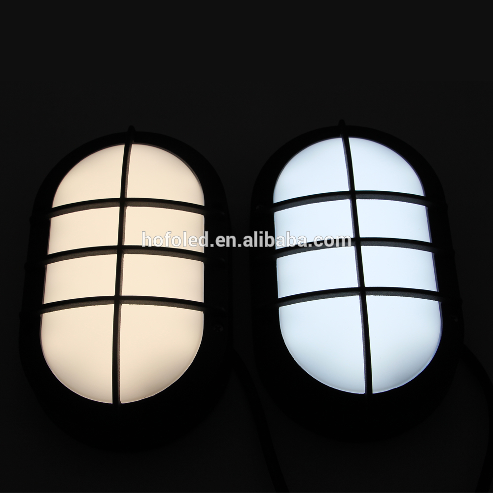 outdoor ip 65 oval bulkhead light with Grill