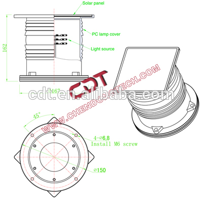 GSM/Iron tower/obstacle LED obstruction light with over 100000 hours life time LED flashing light for warning