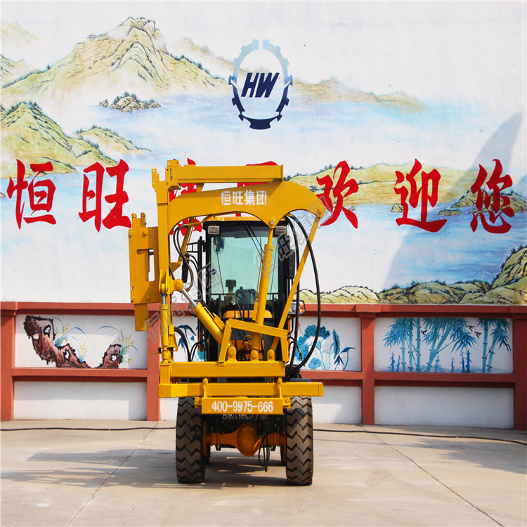 Guardrail pile driver Road wave fence drill machine Loaded fence puller and drill machine
