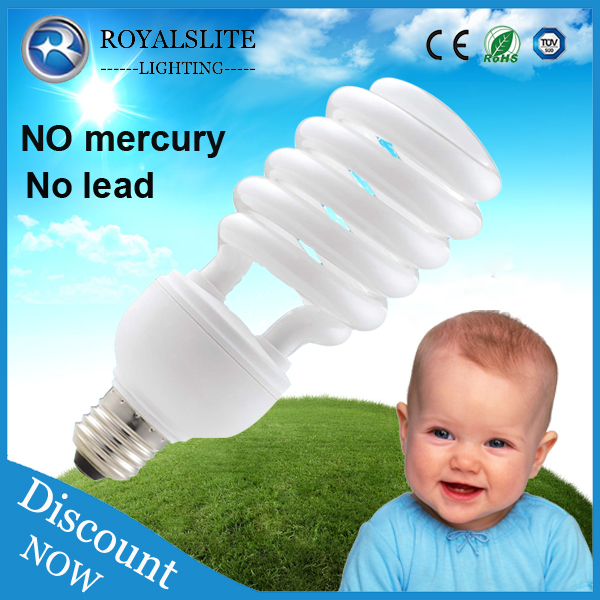 Professional Indoor Lighting Wholesale 85W Types of Energy-Saving Lamps 17mm 85w Half Spiral CFL Bulb