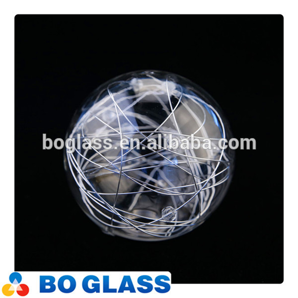 Indoor and outdoor pyrex lighting glass globe with metal wire webbing