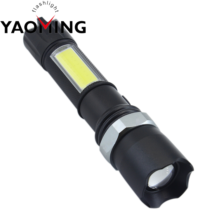 Self Defensive Led Torch With Traffic Baton Rechargeable XPE Led Police Flashlight