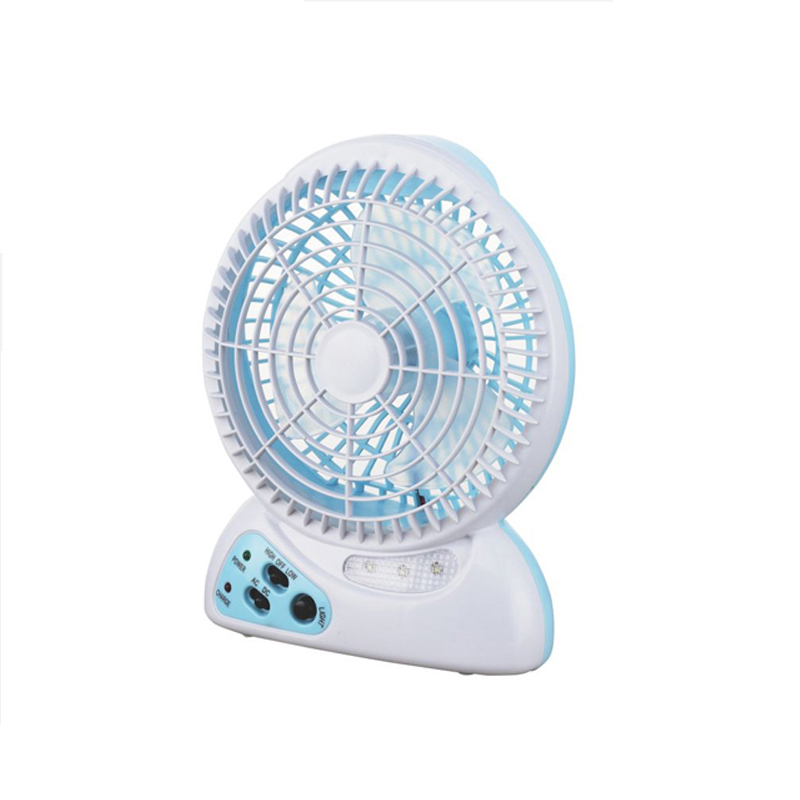 portable rechargeable desk fan with light