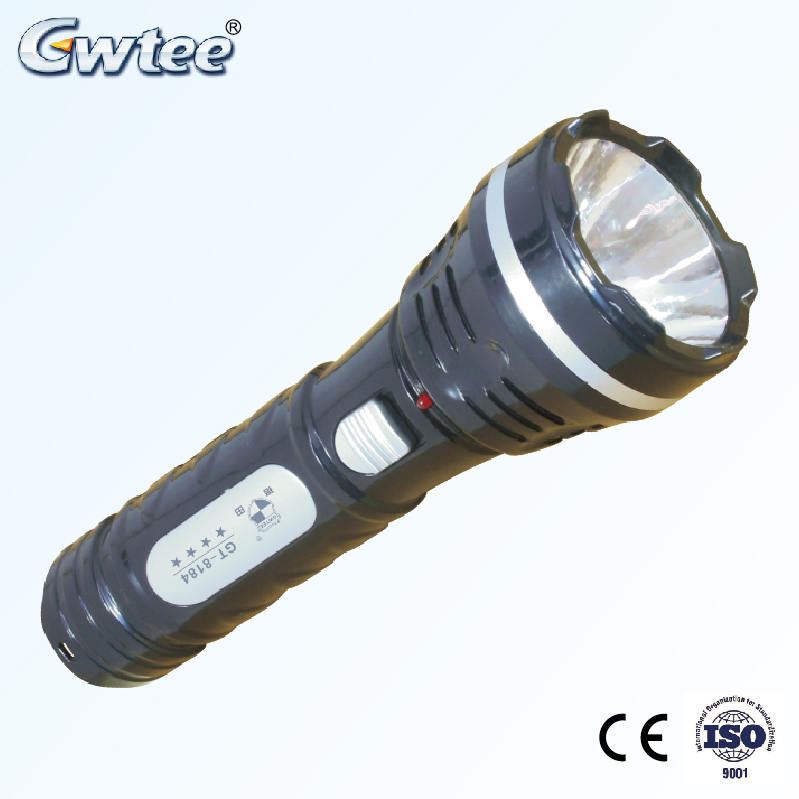 plastic small led torch light rechargeable powerful flashlight