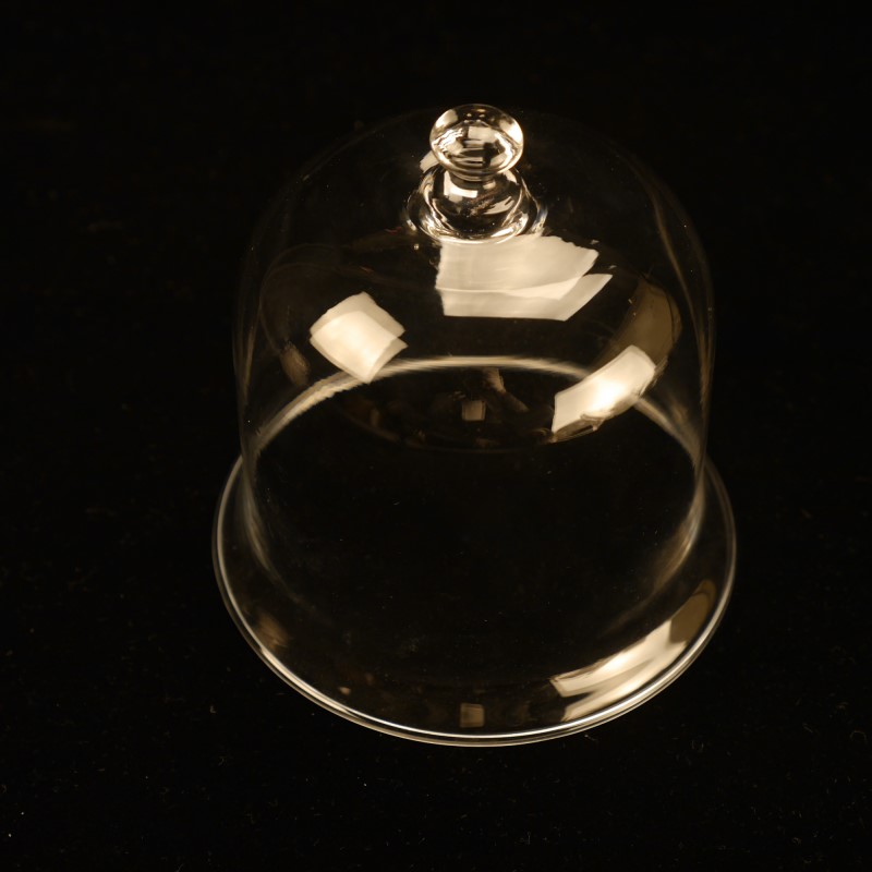 China suppliers hand blown clear borosilicate (pyrex) round glass bell dome cover