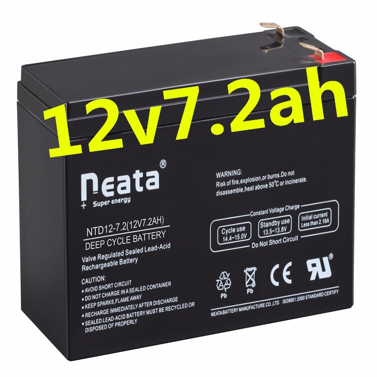 Deep cycle 12V7.2ah  sealed rechargeable lead acid  battery in storage solor batteries