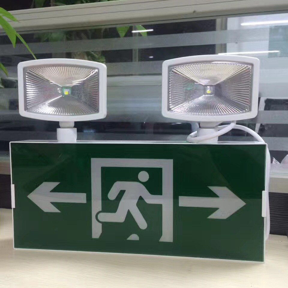 TopLighting LED Emergency Light Combo with Battery Back-Up Green Exit Sign light