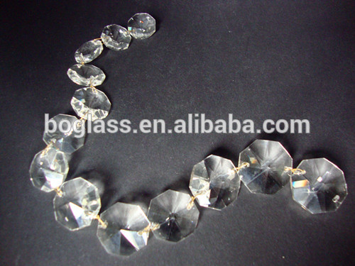 2013 hot fashion octagon Crystal glass chains