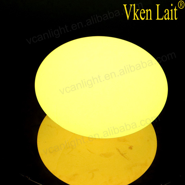 Flat ball shape battery light up silicone night light for decoration