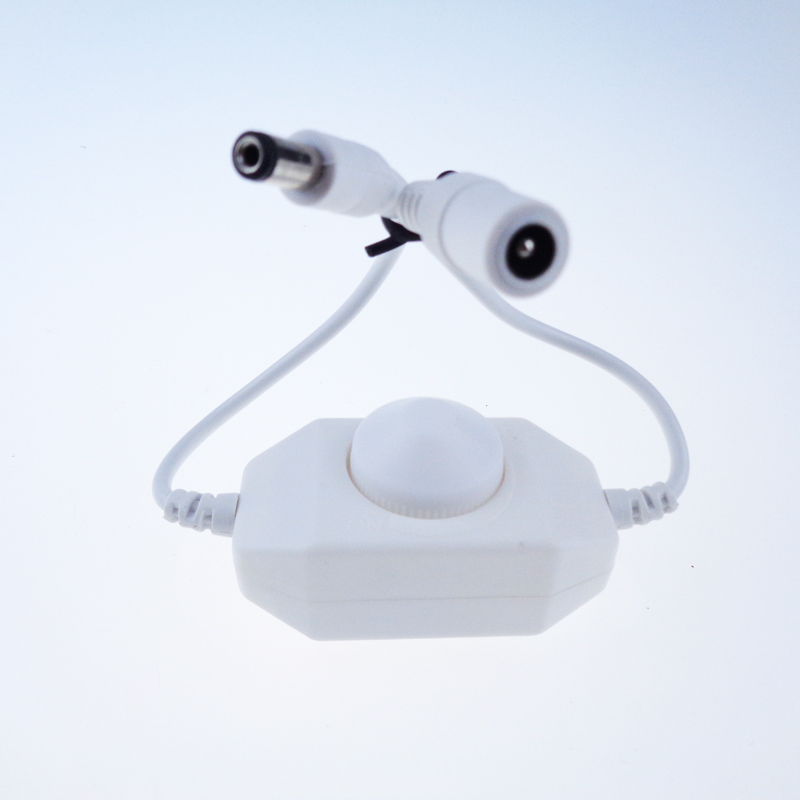 Mini 12 Volt 2 Amp Inline PWM Dimmer for Single Color LED Strip Lights with DC Jack