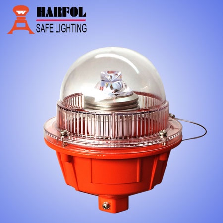 LED aircraft navigation light for building tower and high structure