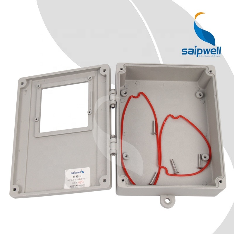 SAIPWELL High quality aluminum made electrical main switch waterproof box with transparent window and outlet holes