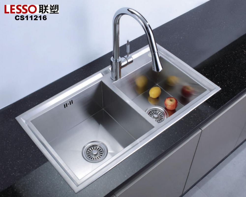 CS11216 double bowl kitchen sink with knife holder