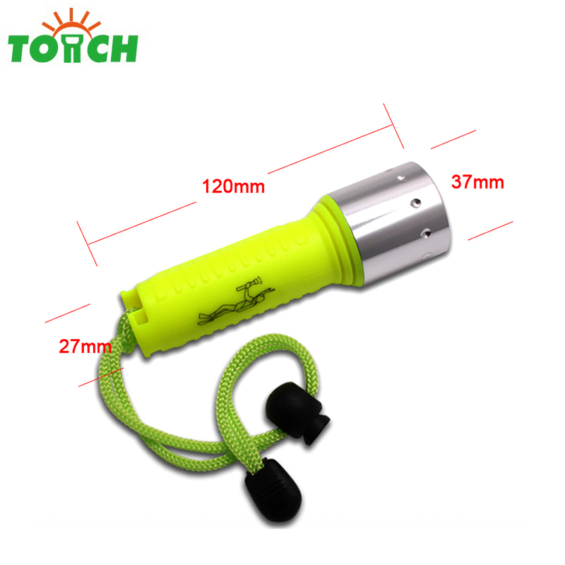 T6 Bulb Powerful Led Diving Torch Mini portable Scuba Flashlights Waterproof Rechargeable Hand Light with Wristband