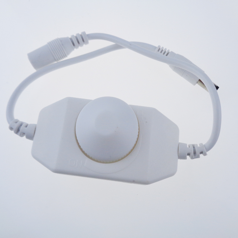 DC 12V 2A Single Channel Inline PWM Mini Dimmer Controller for Single Color LED Light Strip Lamp