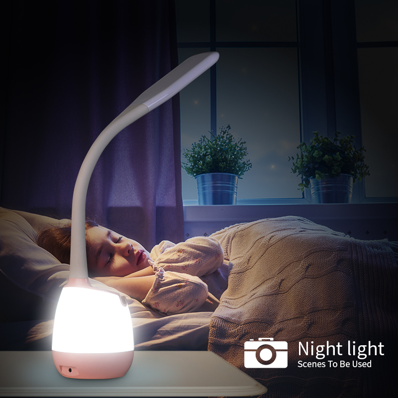 Europe table flexible neck adjustable brightness rgb night light 2019 5v smart touch study led desk lamp for kids