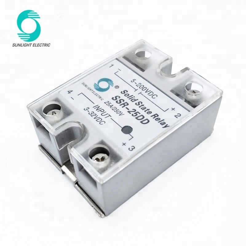SSR-25DD zero crossing 25amp 3-32VDC input 5-60VDC output dc-dc single phase ssr solid state relay