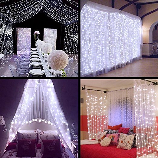 300 LED Home Outdoor Holiday light 9.8ft x 9.8ft Christmas Decorative Wedding string Fairy Curtain Strip Light