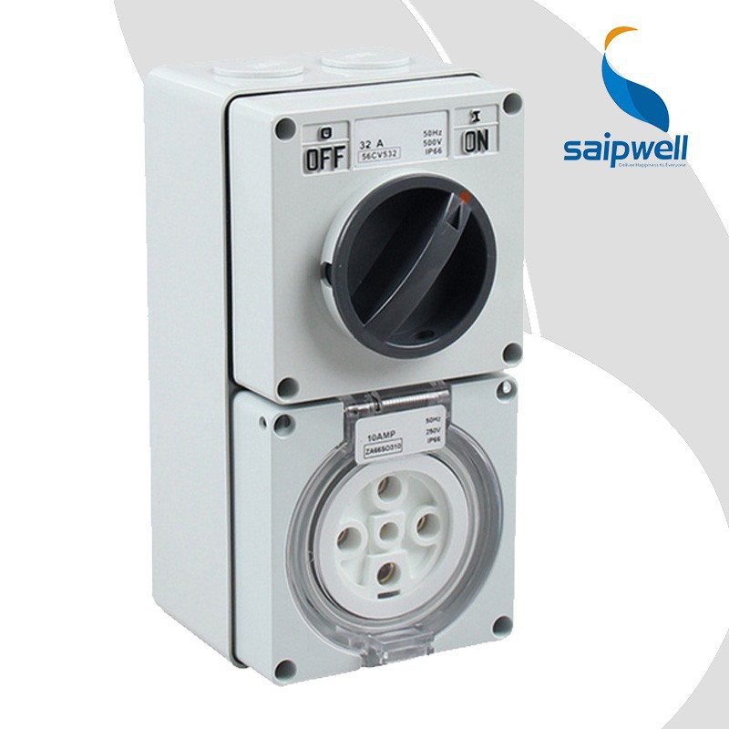 SAIP/SAIPWELL New Product 32 Amp IP66 Combination Electric Switch And Socket Manufacturers In China