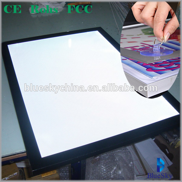 Large cinema color matching advertising  LED magnetic panel light box with led panne light box of suction cup opening