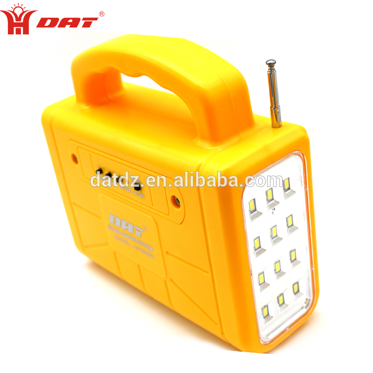 Multifunctional portable solar emergency light with FM/Radio