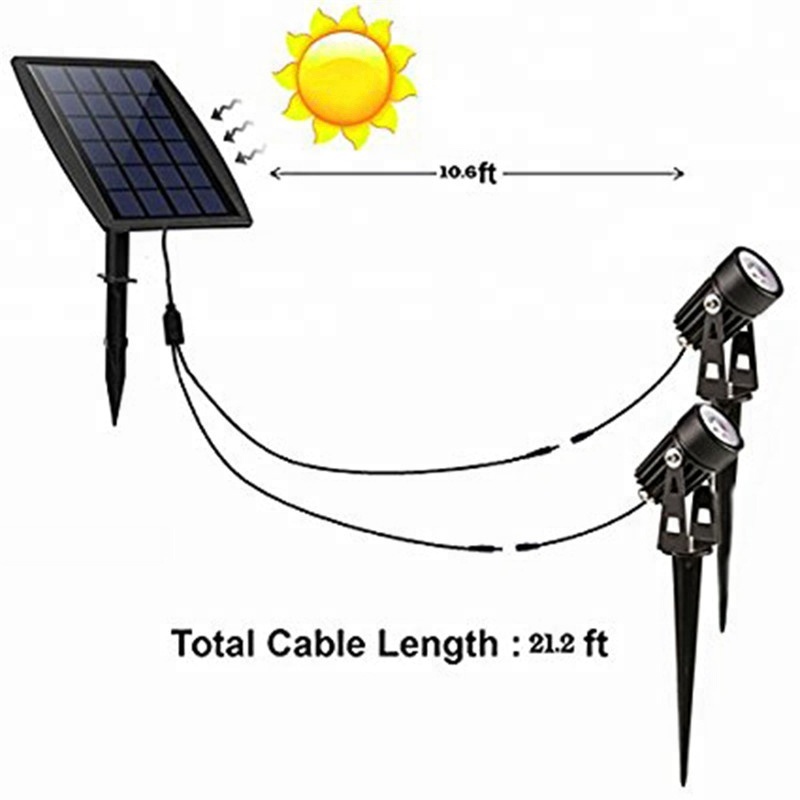 CE FCC RoHS approved darkness environment post top light, solar solar powered cross garden tree outdoor led spike spot light