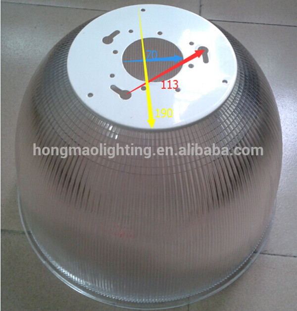 19 inch 45 degree Inside Outside specular Grow lamp cover 100w Led high bay acrylic lampshade