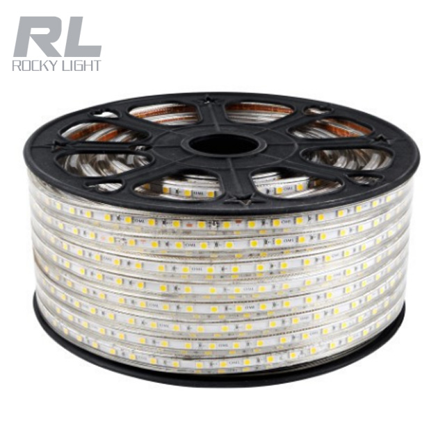 3528 5050 smd outdoor waterproof 100m/roll led strip light 220-240V 110V IP 65 Flexible string led grow light strip