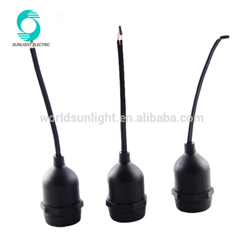 High quality E27 plastic waterproof lampholder lamp holder with wire accessories