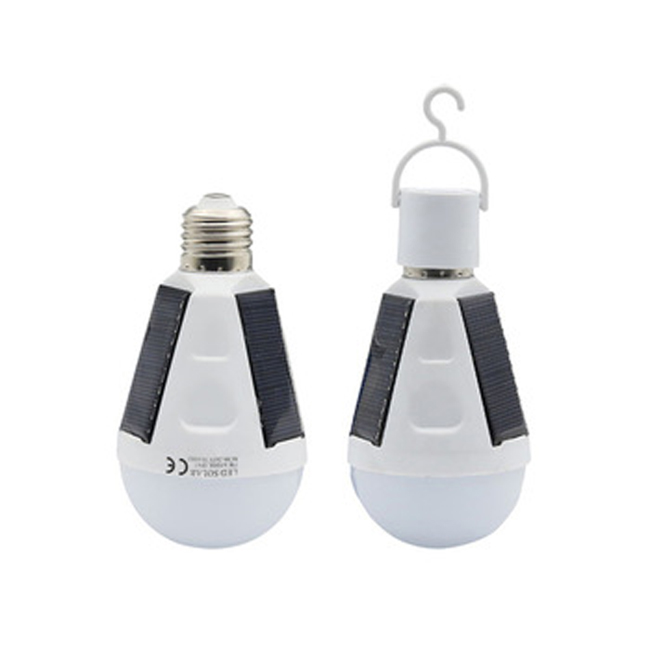 China low price LED solar light emergency bulb rechargeable lamp AC85-265V PC+Aluminum