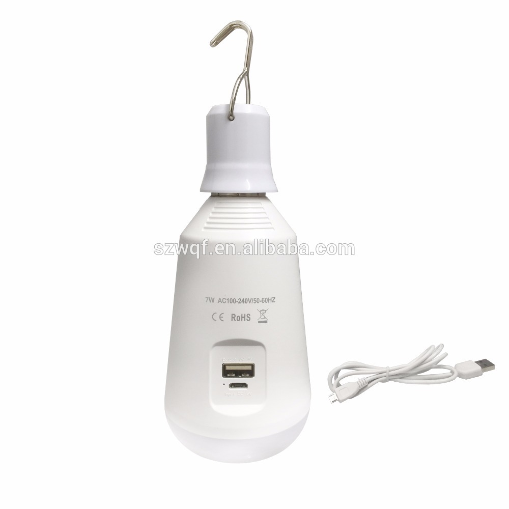 2600 mAh battery operated led light bulb over 1000 times charge